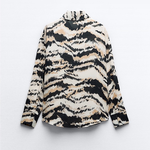 ZARA TIE DYE PRINT OVERSIZED SHIRT - Picture 4 of 8